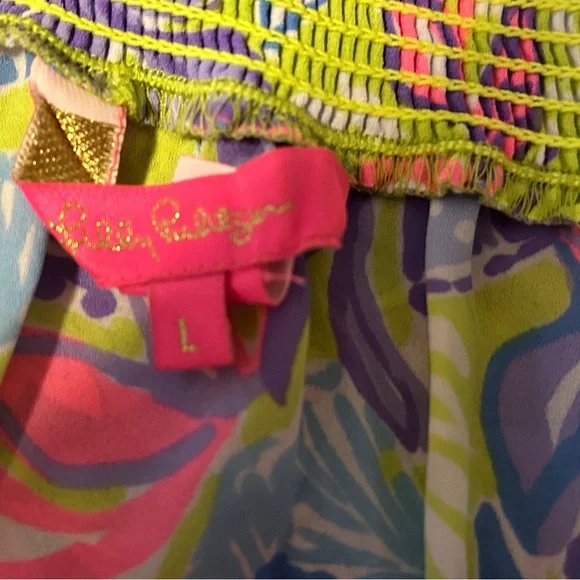 Lilly Pullitzer Floral Off-Shoulder Blouse - Purple, Pink, Yellow - Picture 3 of 4